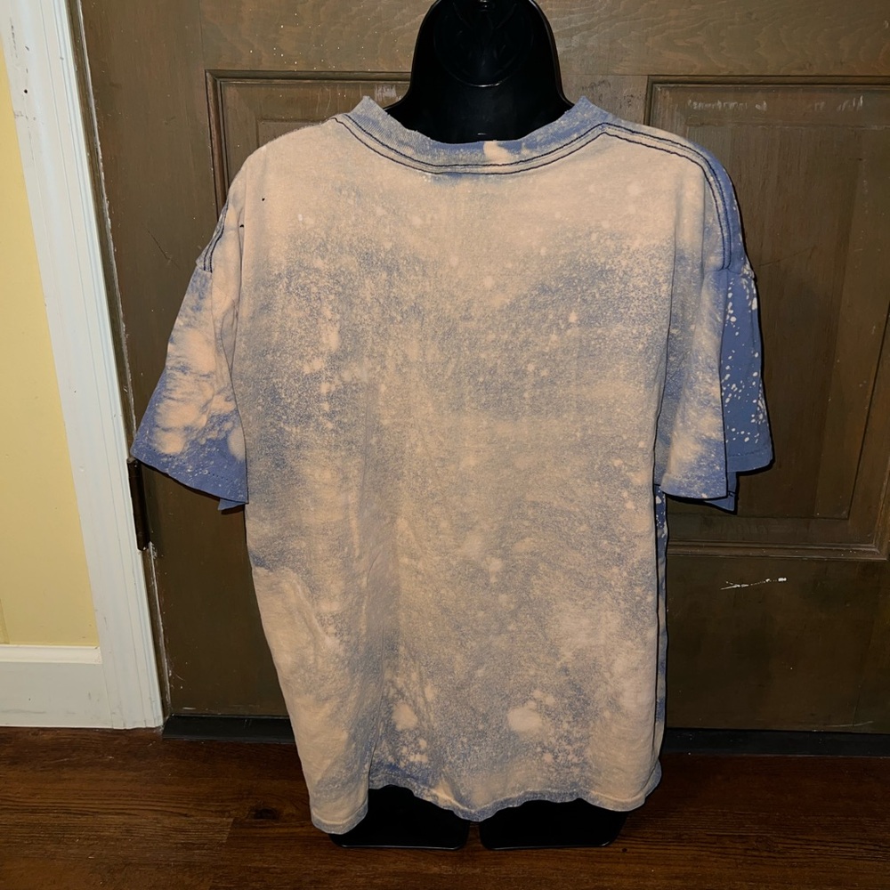 Planet Hollywood Vintage Disney Blue & Cream Splatter Short Sleeve Shirt Size XL - Picture 3 of 12